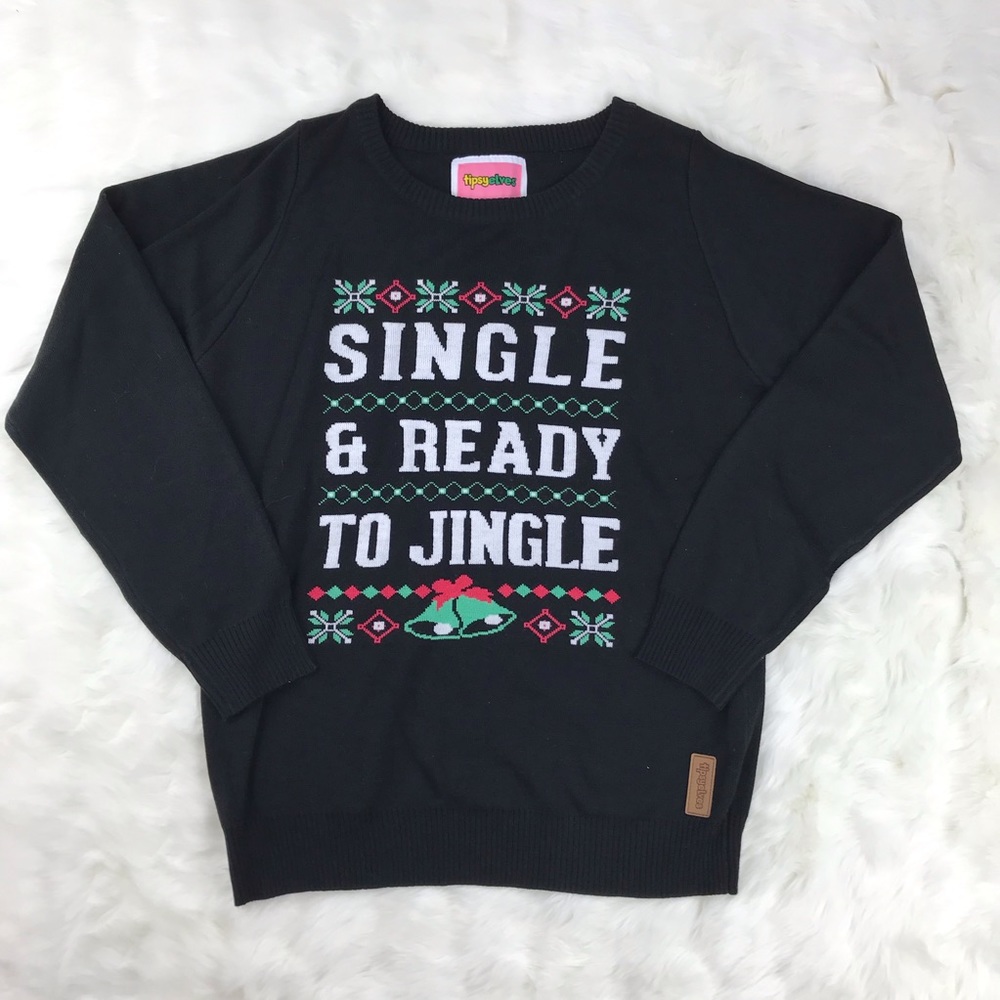 [Tipsy Elves] Christmas Sweater Size M Medium Womens Ugly Single Black Top